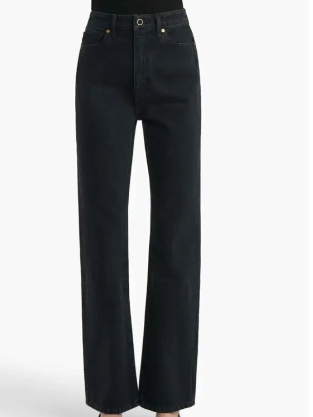Khaite Danielle Black Women's High-Rise Straight Jeans - NWOT - Size 31